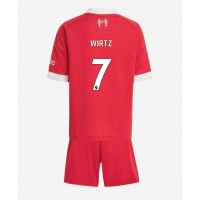 Stroje piłkarskie Liverpool Florian Wirtz #7 Koszulka Podstawowej dla dzieci 2025-26 Krótki Rękaw (+ szorty)